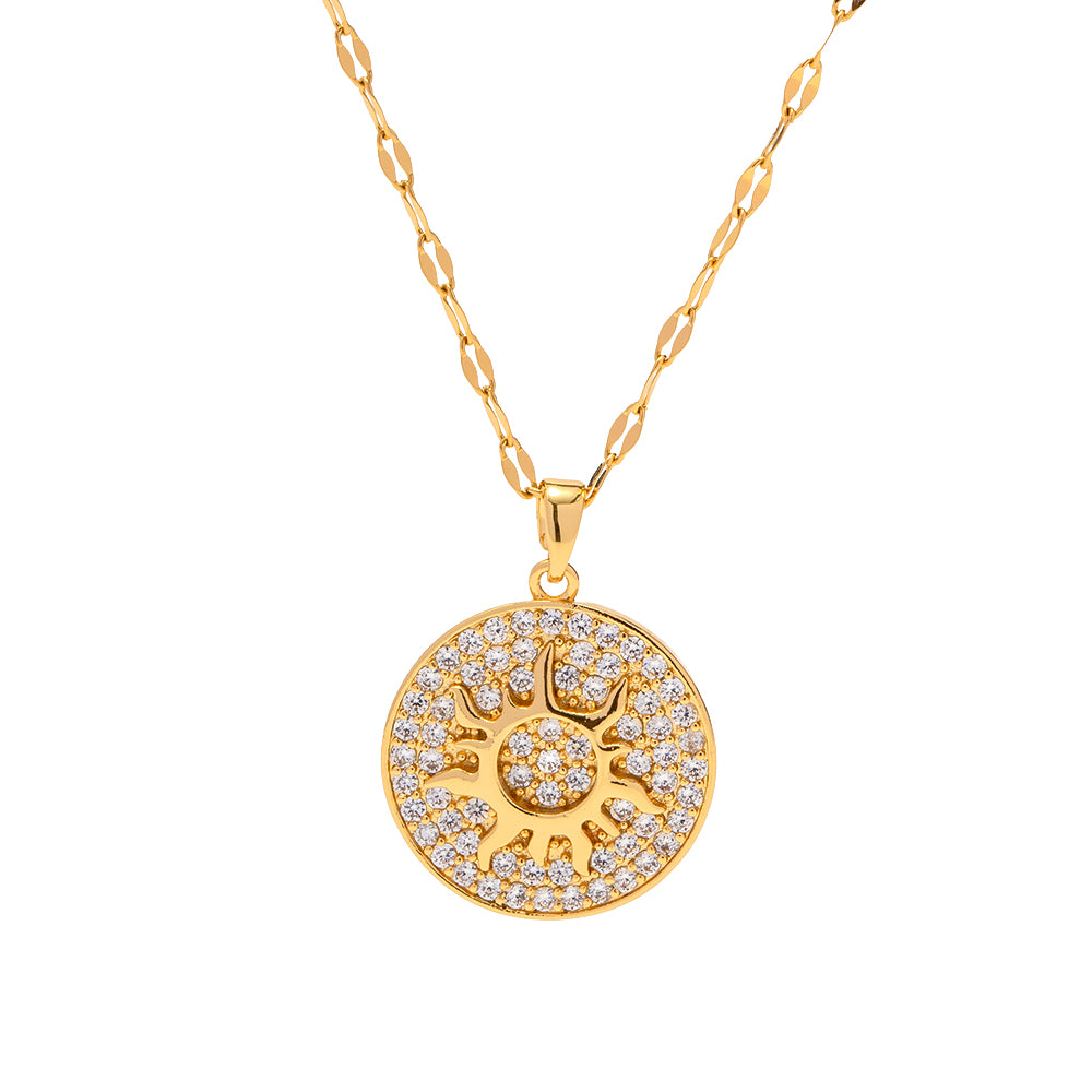 Sun Stone Studded Pendant