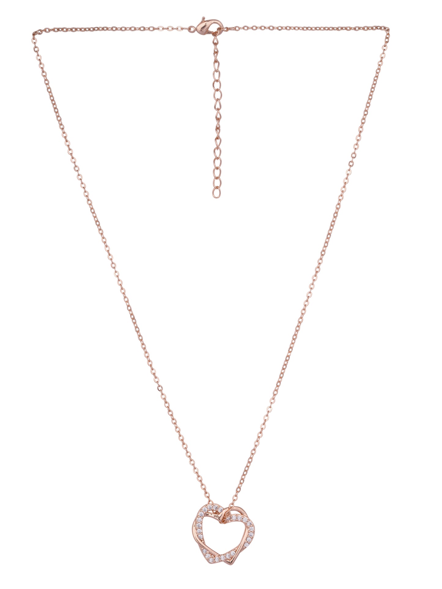CZ Double Heart Pendant