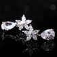 White Lilly CZ Drop Earrings