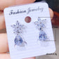 White Lilly CZ Drop Earrings