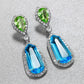 Blue Ocean CZ Dangler Earrings