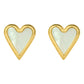 Heart Shape Stud Earrings with White MOP