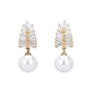 Leafy CZ Drop Earrings