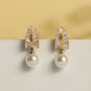Leafy CZ Drop Earrings