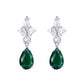 Emerald Green CZ Drop Earrings
