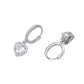 White Heart Drop Huggies Earrings