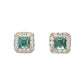 Jade Green CZ Stud Earrings