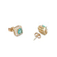 Jade Green CZ Stud Earrings
