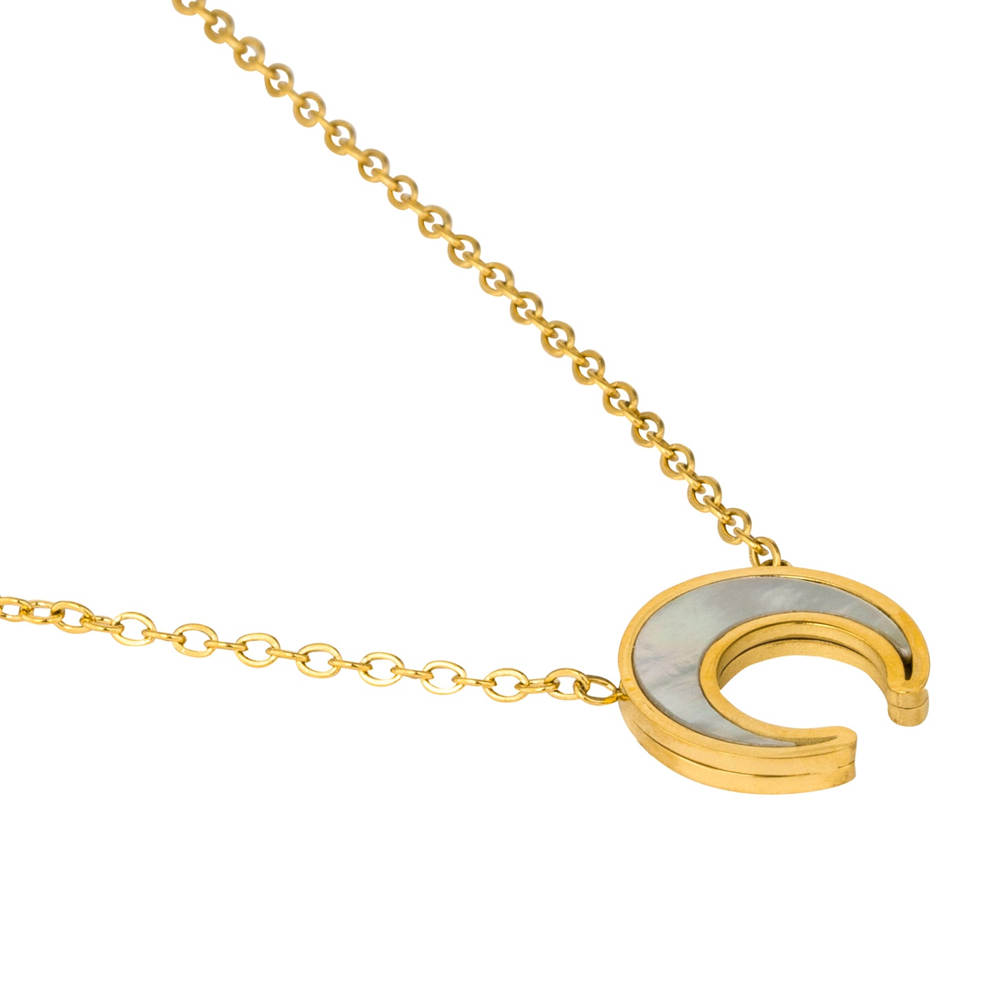 Crescent Moon Pendant with MOP