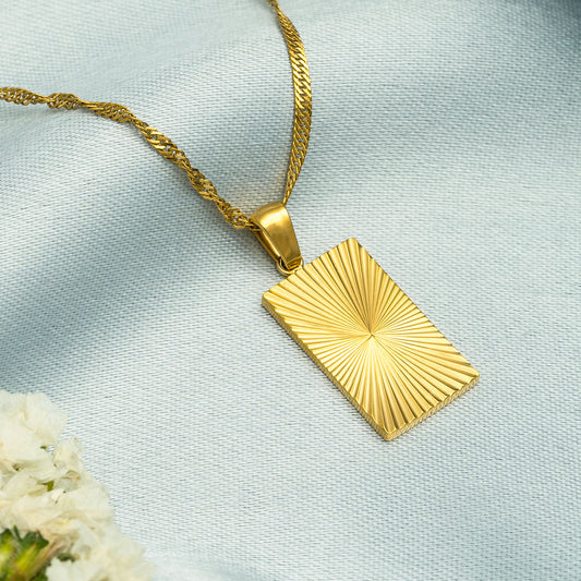 Sun Rays Rectangular Pendant