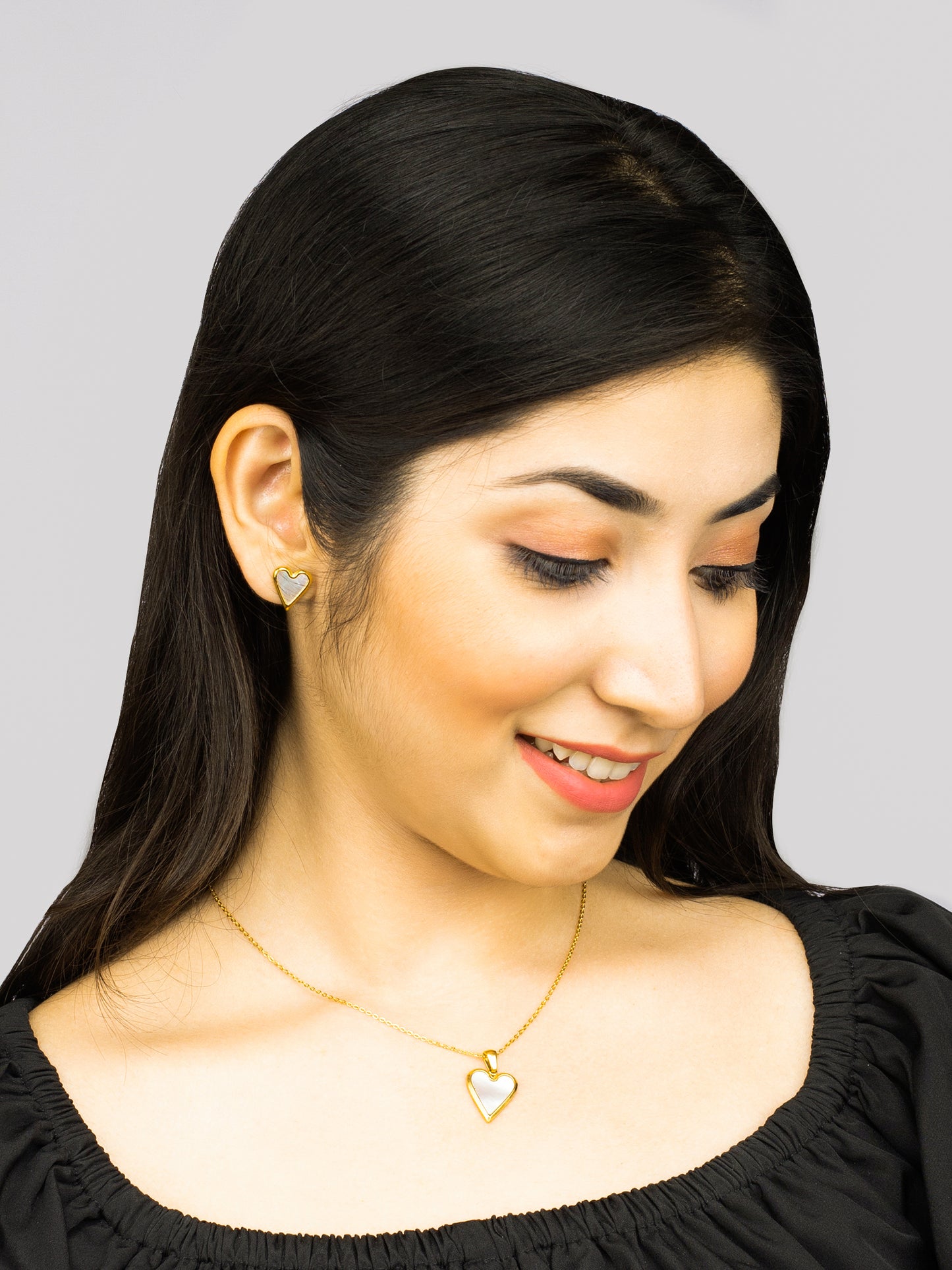 Heart Shape Pendant Set with MOP