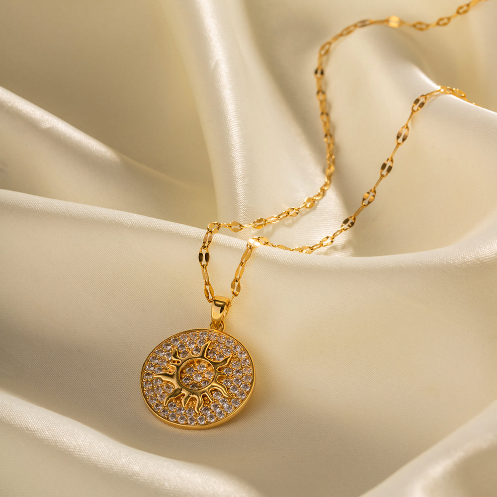 Sun Stone Studded Pendant