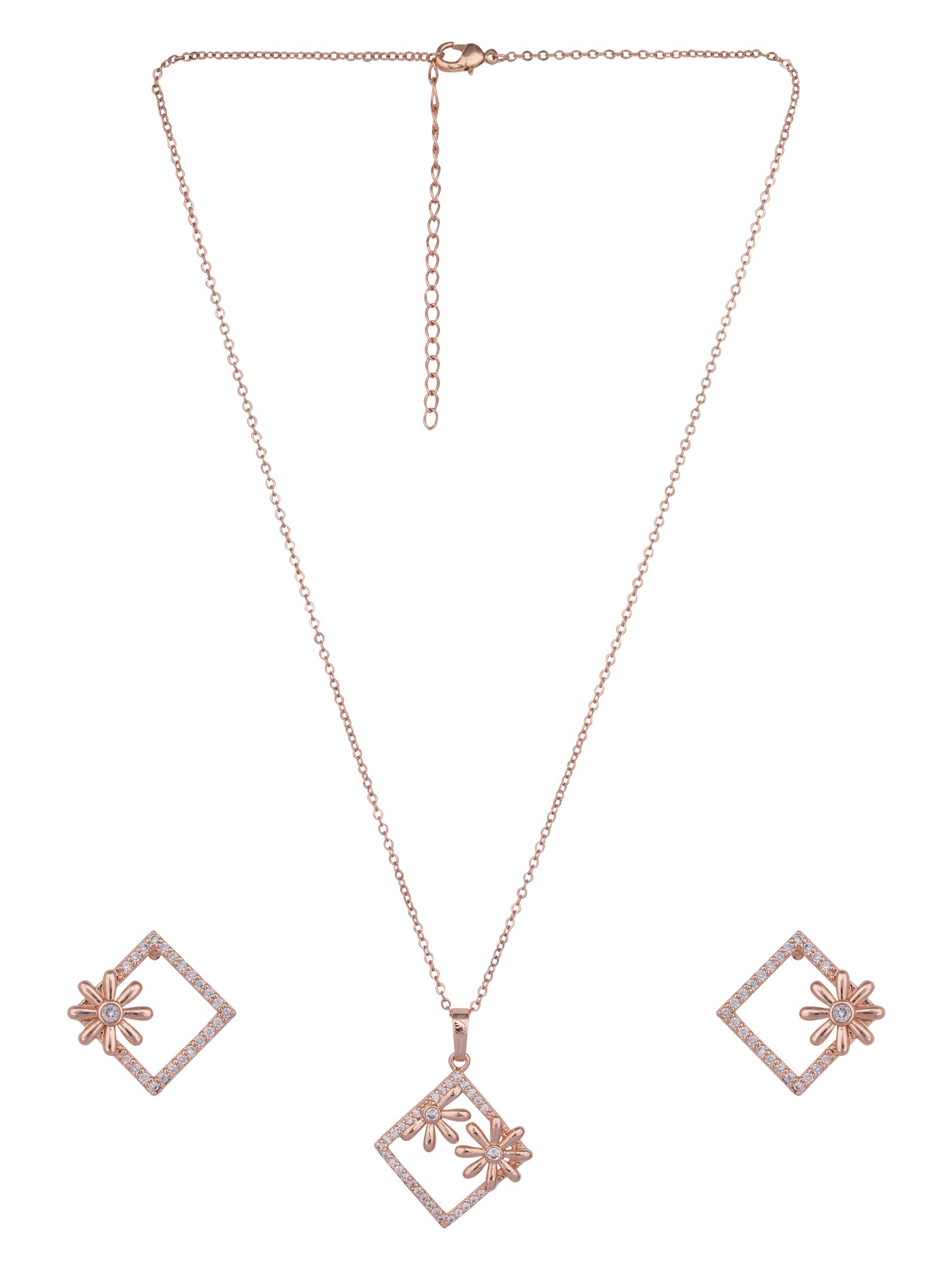 Floral Square Pendant Set