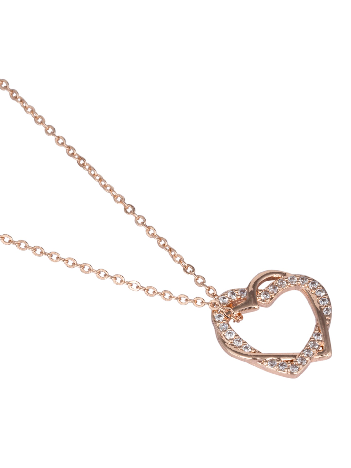 CZ Double Heart Pendant