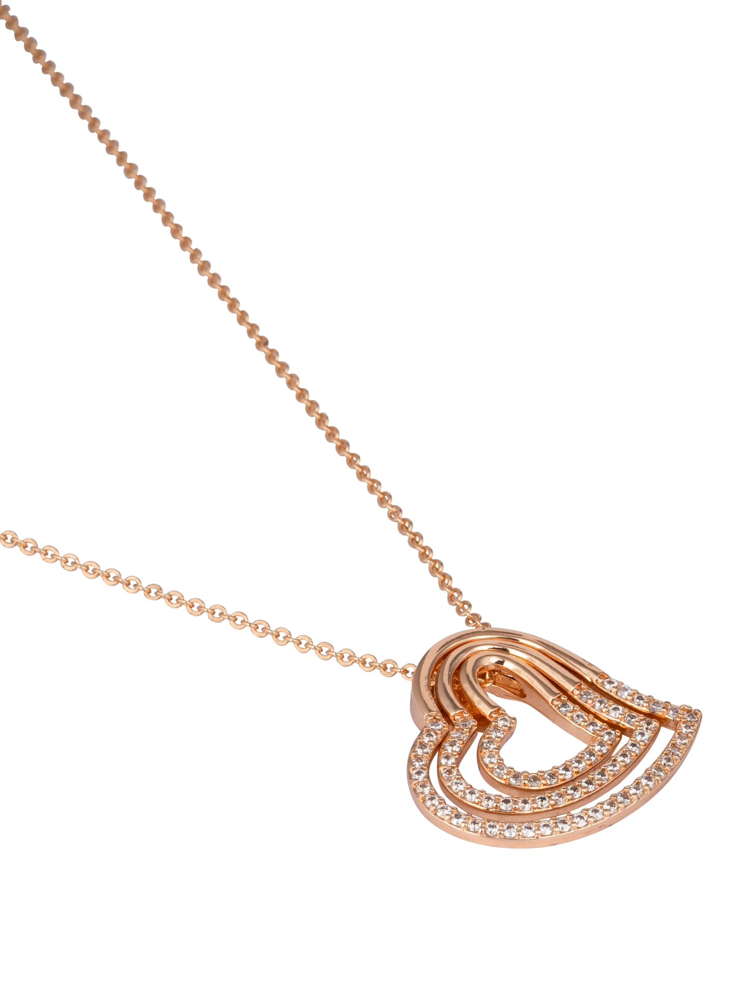 CZ Triple Heart Pendant