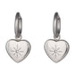 Silver Heart Drop Earrings