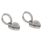 Silver Heart Drop Earrings