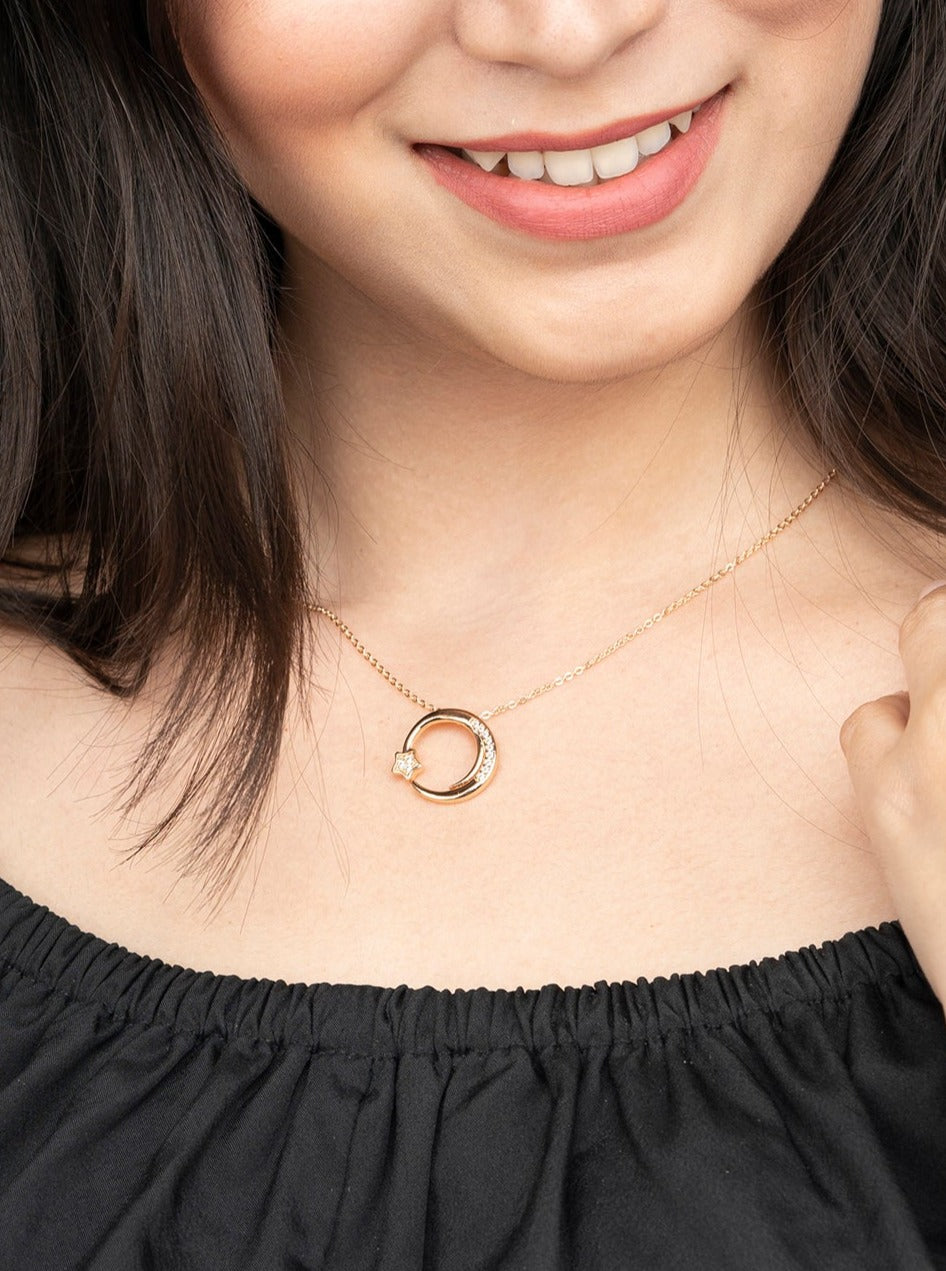 CZ Magic Circle Pendant with a Star