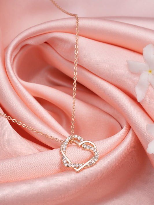 CZ Double Heart Pendant