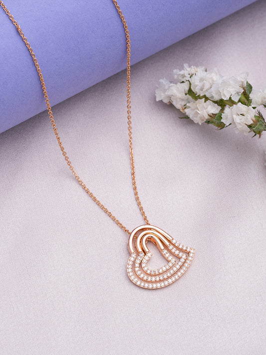 CZ Triple Heart Pendant