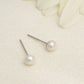 925 Sterling Silver Pearl Studs 4mm
