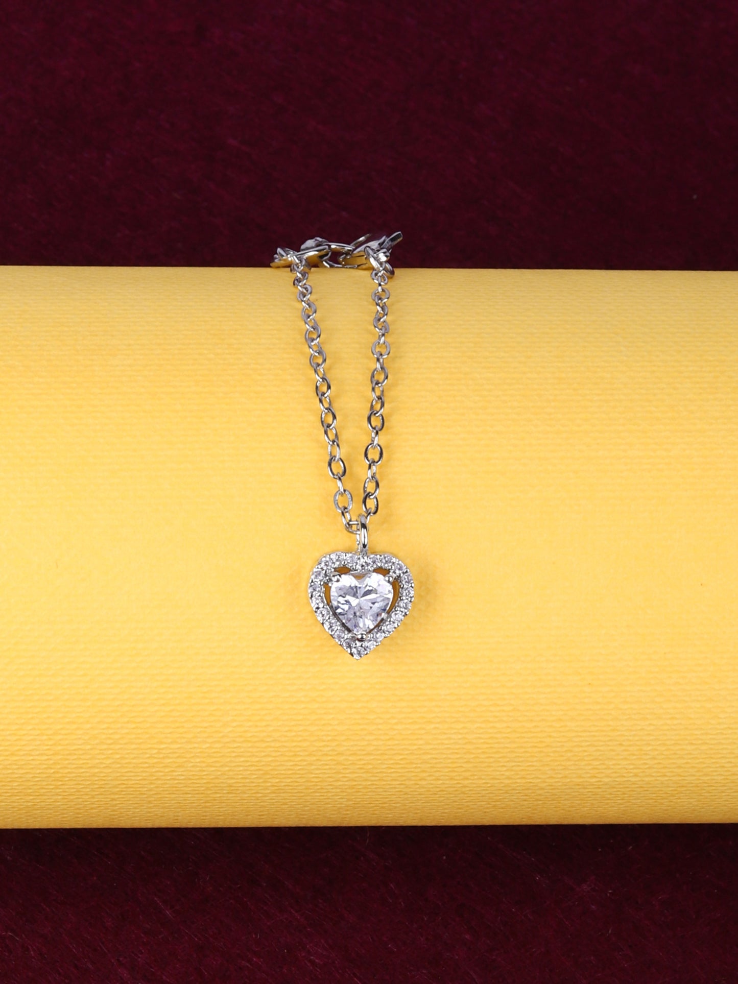 Pear Shape Solitaire CZ Watch Charm (Silver)