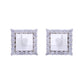 925 Sterling Silver Square Shape CZ Studs