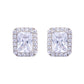 925 Sterling Silver Rectangular CZ Studs