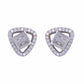 925 Sterling Silver Triangular Baguette CZ Studs