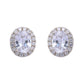 925 Sterling Silver Oval CZ Studs