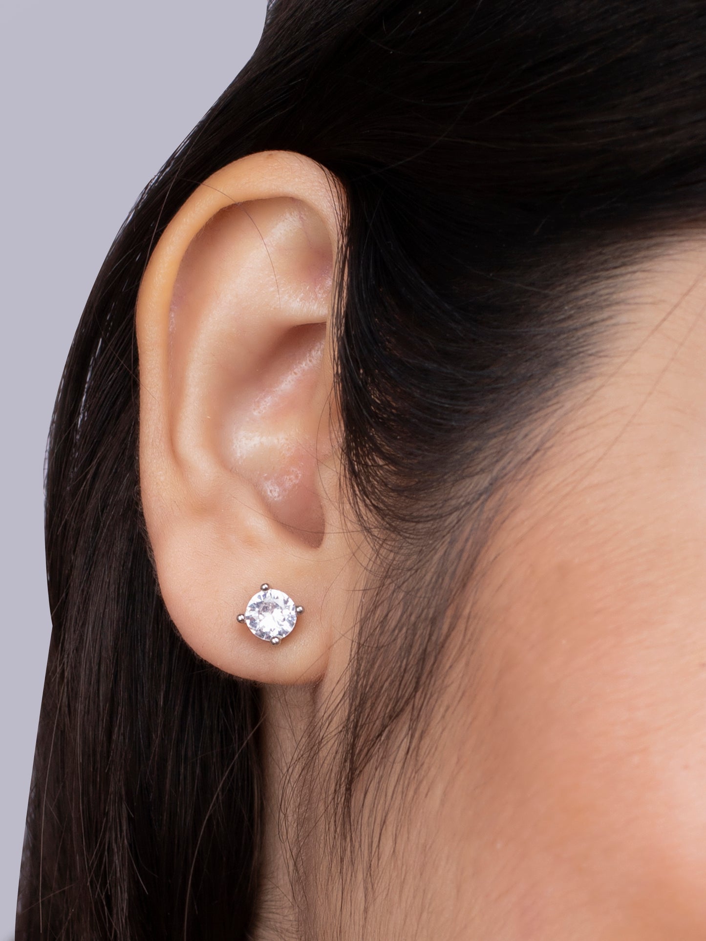 925 Sterling Silver Round Stud Earrings