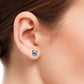 925 Sterling Silver Studs Square Bezel (7mm)
